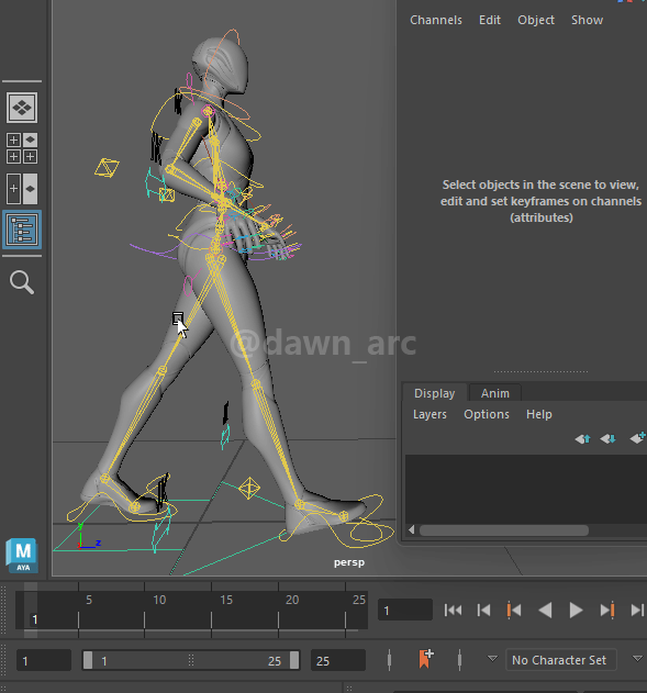 [Maya]Keyframe 02 - Walk Cycle